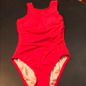 Textured high neck high coverage one piece